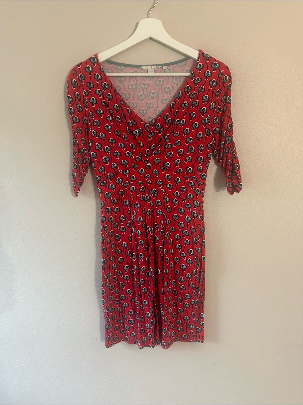 Boden Red Floral Wrap-Style midi Women’s Dress Size 6